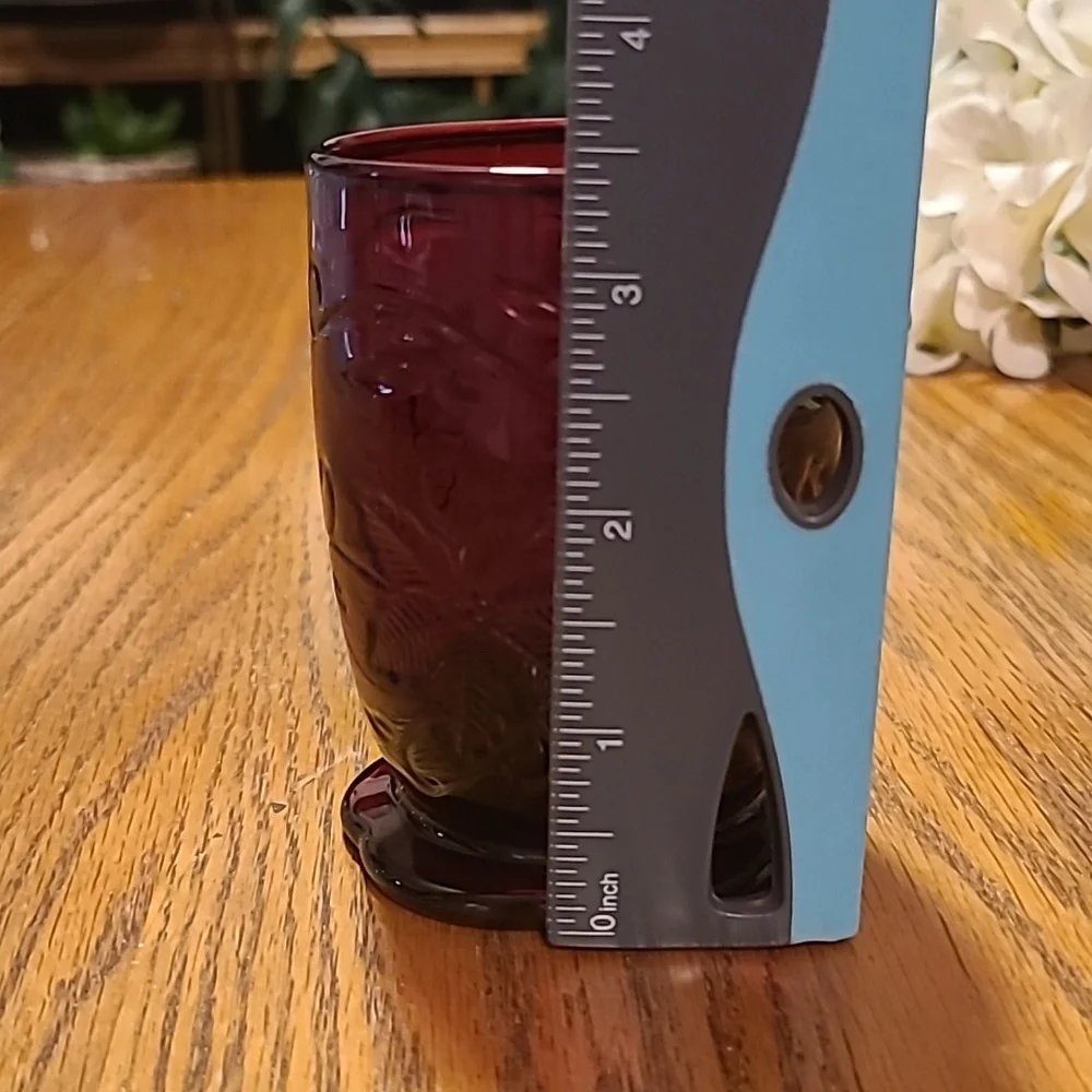 Princess House Fantasia Red Glass Candle Holder 3.5